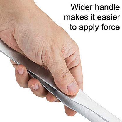 OIIKI 15 inch Curved Aquarium Tweezers, Polished Tongs Tweezers, Silver | Stainless Steel Long Tweezers with Precision Serrated Tips for Garden, Kitchen, Indoor & Outdoor - size: 15 inch Curved (1 PCS)