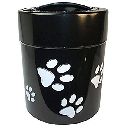 Tightpac Pawvac Kilovac Airtight Pet Food Container – Multi-Use Vacuum Container for Pet Food and other Dry Goods – 2.5 lbs / 40 oz / 3.8L, Wide-Mouth, Patented Vacuum Seal, Black with Paws - color: Black Paws, size: TV6