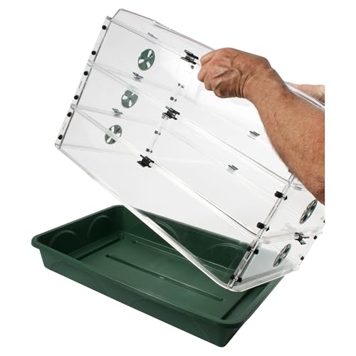 24" x 15" x 12.75" Domed Propagator with 2 Height Extenders and Locking Clip Set, Green - size: 2 Side Extenders and Locking Clip Set