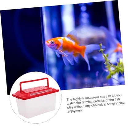 iplusmile Reptile Feeding Tank Portable Handheld Aquarium for Turtles and Pets Transparent Breeding Container Lightweight Design for Home and Travel - size: 18x11cm