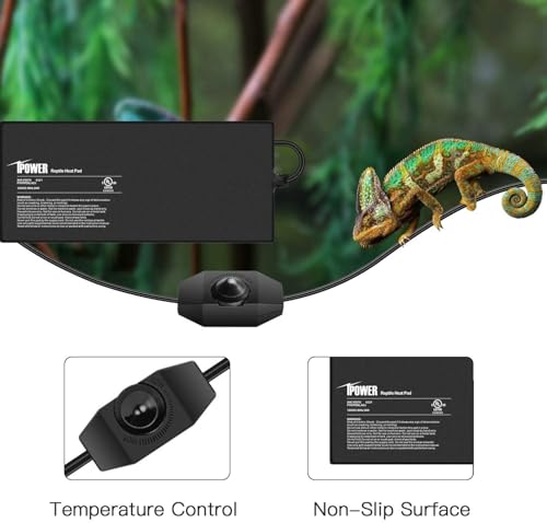 iPower 8x18 Inch Reptile Heating Pad with Adjustable Controller Knob, Under Tank Heater Mat for Turtles, Lizards, Snakes, Amphibians & Small Pets, 2 Pack - size: 8 X 18 Inch, style: 2 Pack Heat Pad with Adjustable Knob