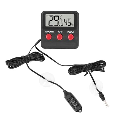 Temperature Humidity Meter, Digital Hygrometer with 2 External Probes Dual Display for Reptile Terrarium Incubator Aquarium