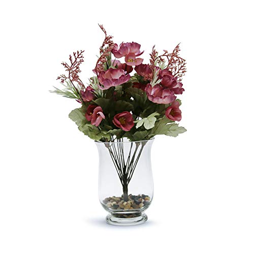 WGV Unique Bouquet Vase, 5.5" W, 8" H, Clear Short Hurricane Glass Candle Holder, Floral Planter Terrarium, Home Wedding Event Decor, 1 Piece (VHV0808) - size: Hurricane 8"H