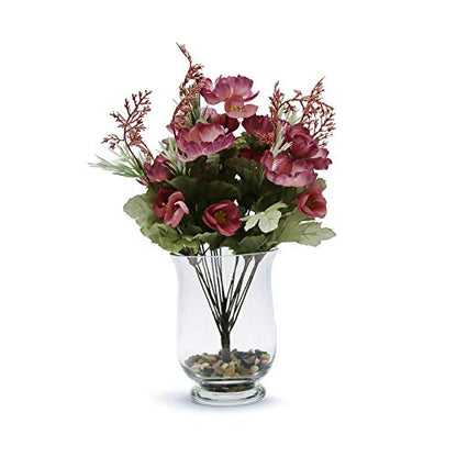 WGV Unique Bouquet Vase, 5.5" W, 8" H, Clear Short Hurricane Glass Candle Holder, Floral Planter Terrarium, Home Wedding Event Decor, 1 Piece (VHV0808) - size: Hurricane 8"H