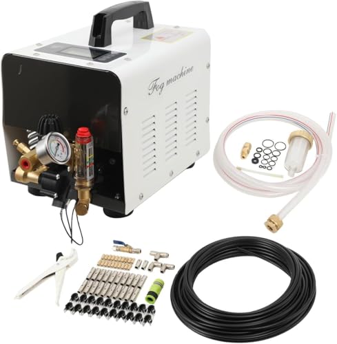 860PSI High Pressure Mist Cooling System Pump with 20pcs Nozzles, 180W Mister System for Outside Patio, Patio Misting Mister System Kit Greenhouse Misting System