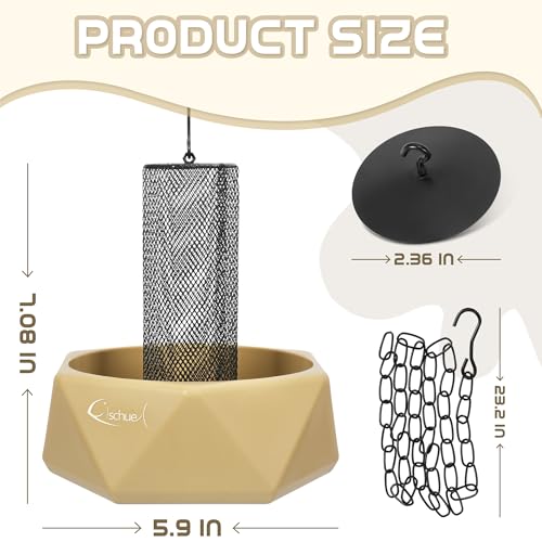 Chameleon Feeding Bowl, Hanging Insect Feeder with a Pillar for Prey to Climb Up, Suitable for Chameleon, Bearded Dragon, Lizard, Iguana, Gecko(Khaki) - color: Khaki