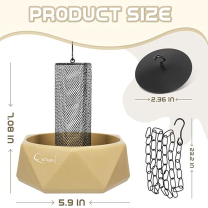 Chameleon Feeding Bowl, Hanging Insect Feeder with a Pillar for Prey to Climb Up, Suitable for Chameleon, Bearded Dragon, Lizard, Iguana, Gecko(Khaki) - color: Khaki