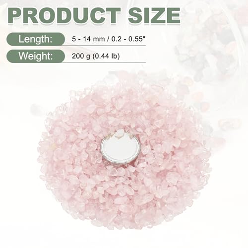 Crystal Chips Stone, 0.44 Lb Fluorite Gravel Rocks (Pink Quartz, 5-14 Mm) - color: Pink, size: 5 - 14 mm