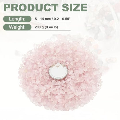 Crystal Chips Stone, 0.44 Lb Fluorite Gravel Rocks (Pink Quartz, 5-14 Mm) - color: Pink, size: 5 - 14 mm