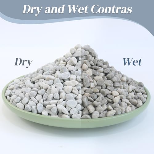 Quibbay 45LB Succulent Rocks, 1/4 Inch Polished Pebbles for Indoor Plants, Decorative River Rocks for Vases, Aquariums, Terrarium, Pea Gravel for Fish Tank, Drainage Rocks for Potted Plants, Grey