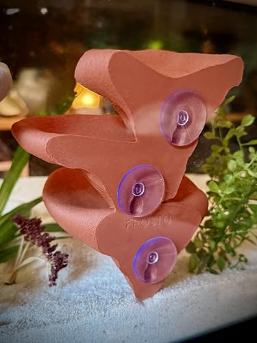Mushroom Ledge for Terrarium – Climbing & Resting Platform with Suction Cups (Terracotta, 6''x4.5''x5.25'') - color: Terracotta