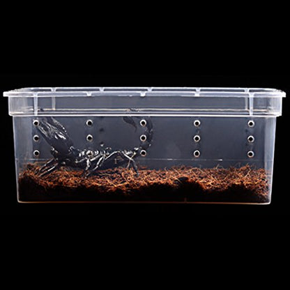 Breeding Box 5pcs, Petforu Worm Dish Reptile Feeding Box Food Container Small Size (Transparent White S)