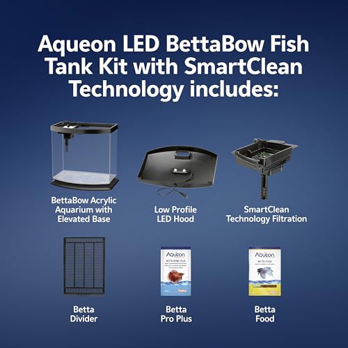 Aqueon 00800198: Aquarium Kit BettaBow Led Blk 2.5G