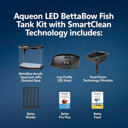 Aqueon 00800198: Aquarium Kit BettaBow Led Blk 2.5G