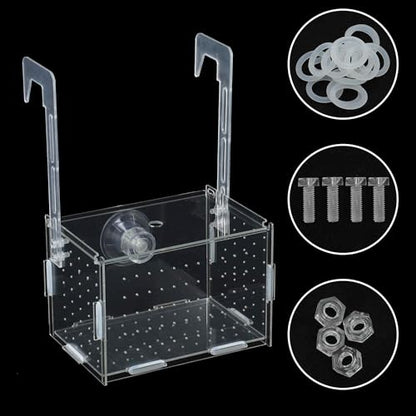 Fish Breeder Box for Fish Tank, Acrylic Fish Tank Divider, Easy to Install, 5.91"x3.94"x3.94", Clear, 1 Set - size: 5.91"x3.94"x3.94"