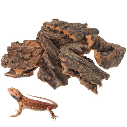 VANZACK 14Pcs Reptile Cork Bark Hideouts Lizard Climbing Bark Reptile Basking Platform Terrarium Decorations for Snakes Geckos Bearded Dragon Tank Accessories