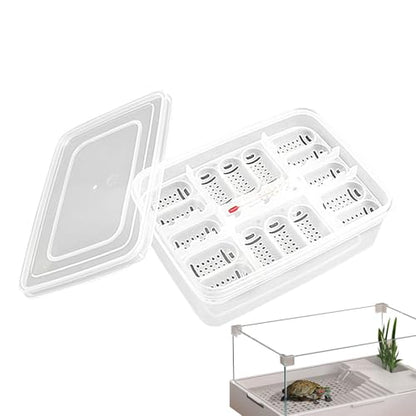 Reptile Egg Incubator Tray Incubation Box Hatching Case Hatching Tray | 16 Grids Transparent Reptile Incubator for Snake Lizard Turtle Gecko Chameleon Bearded Dragon Leopard Gecko Egg Incubation - color: B