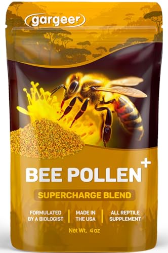 4oz Reptile Bee Pollen. Enhanced with Organic Fruits. Made in USA | Premium bee pollen powder with organic papaya & mulberry! Entices picky reptiles while delivering vitamins & amino acids