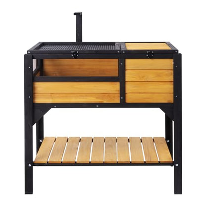 Happybuy Tortoise Habitat, Wooden Tortoise House Indoor & Outdoor, Tortoise Enclosure with Light Stand, Reptile Enclosure Small Animal Cage with Stand Legs for Gecko, Lizard, Snake