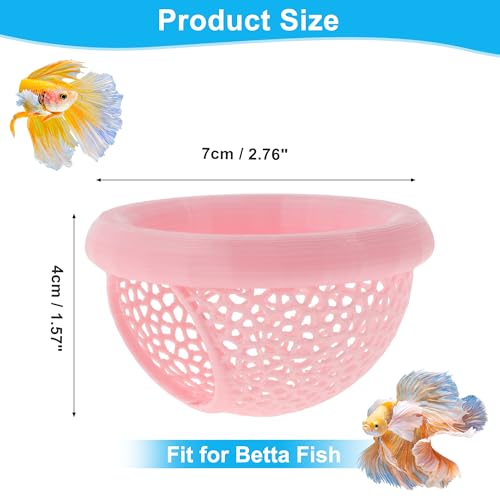 Floating Betta Cave & Hammock, Multi-Functional Hideout for Aquarium Pink - color: Pink