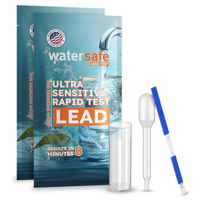 Watersafe® Lead in Drinking Water Test Kit – EPA-Compliant & Lab-Verified 8-Minute Detection Below 5 PPB – Easy & Accurate DIY Home Testing for Tap & Well Water - 2 Pack
