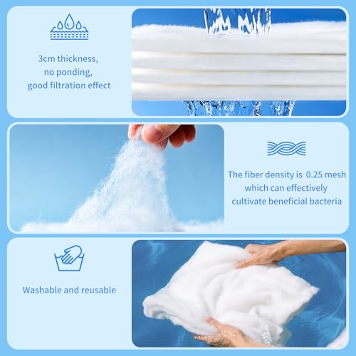 Aquarium Filter Floss Fish Tank Filter Media Aquarium Filter Pad for Fish Tank, Ponds,Garden, Saltwater,Fershwater,Plant, Trutle(39.37x3.94in White)