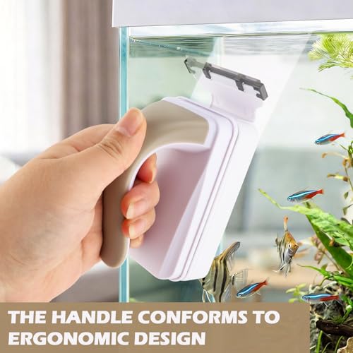Medium Aquarium Magnetic Glass Cleaner, Ergonomic Comfort Grip, Floating Design, Stainless Steel & Plastic Blades, for Glass and Acrylic Tanks - size: M