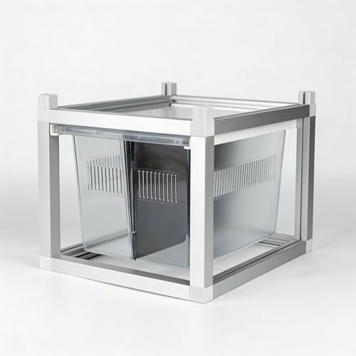 13x10x8 Stackable Reptile Rack, 6-Level, Removable Divider, Ventilated | 13x10x8 stackable reptile rack base, removable divider, ventilated lid, modular gecko breeding expandable 6 levels - size: 13x10x8-base