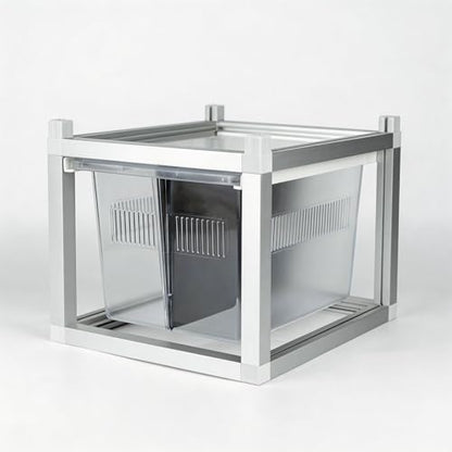 13x10x8 Stackable Reptile Rack, 6-Level, Removable Divider, Ventilated | 13x10x8 stackable reptile rack base, removable divider, ventilated lid, modular gecko breeding expandable 6 levels - size: 13x10x8-base