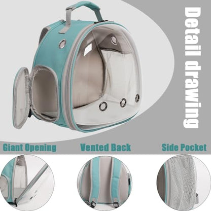 Hamster Backpack Carrier, Bearded Dragon Carrier Backpack with Clear Bubble Window,Small Animal Travel Backpack for Sugar Glider Hedgehog Rat Parrot, Airline Approved (Blue, Backpack) - color: Blue