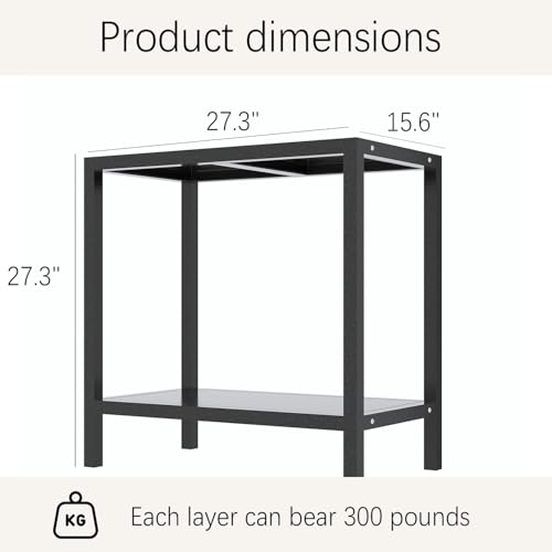 Heavy Duty Metal Aquarium Stand for 20 Gallon Fish Tank, Adjustable Fish Tank Stand with Storage, 400LBS Load Capacity Reptile Tank Stand for Home, Black