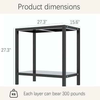 Heavy Duty Metal Aquarium Stand for 20 Gallon Fish Tank, Adjustable Fish Tank Stand with Storage, 400LBS Load Capacity Reptile Tank Stand for Home, Black