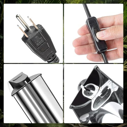 Switchable UVB Light for Reptiles, 39W T5 UVB Light Combo Kit for Tropical 5.0 & Desert 10.0, 34" Terrarium Hood Lamp Fixture with UVB 10.0 Bulb for Bearded Dragon Gecko Snake Lizard Turtle - size: 39W-34IN