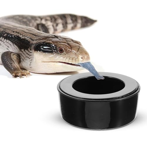 Escape-Proof Reptile Feeding Bowl Plastic Water Dish Large Round Terrarium Feeder for Snakes Lizards Turtles and Geckos