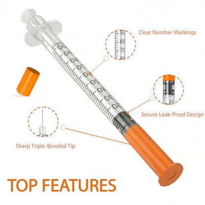 1ml 31 Gauge 5/16", Individually Packed, PACK 100. - size: 1ml-31G 5/16"-100