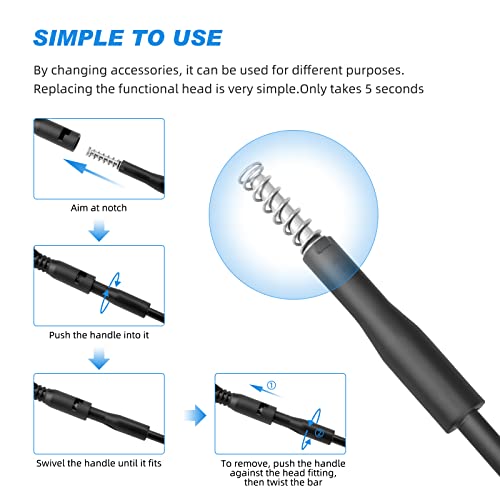 hygger Small Fish Tank Cleaner, Aquarium Cleaning Tools Kit with Handle, Seaweed Scraper, Fishing Net, Sponge Brush,Wall Brush (M) - size: Medium
