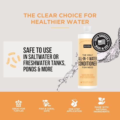 Natural Rapport Aquarium Water Conditioner, All-in-1 Dechlorinator, 16 oz | 11-ingredient all-in-1, treats 960 gal - Removes ammonia, chlorine & metals - For fresh & saltwater tanks - size: 16 oz