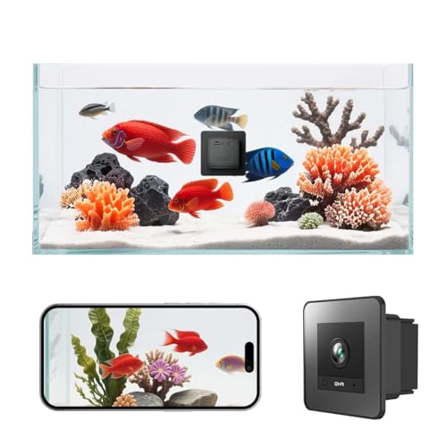 2K HD Aquarium & Terrarium WiFi Pet Camera,140° Wide-Angle Anti-Glare & Anti-Reflection,Night Vision for Fish & Reptiles,Two-Way Audio,Glass-Mount Enclosure Monitor,AI-Powered Detection,24/7 Recording - size: 1 pack