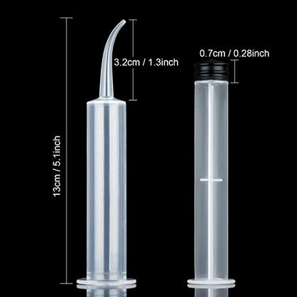 TecUnite 8 Pcs Syringe Dental Irrigation Syringe with Curved Tip | 12cc Disposable Wisdom Teeth Cleaning, Tonsil Stone Removal, Oral Mouth Liquid Measurement, Clear Graduated Marks - style: No Measurement