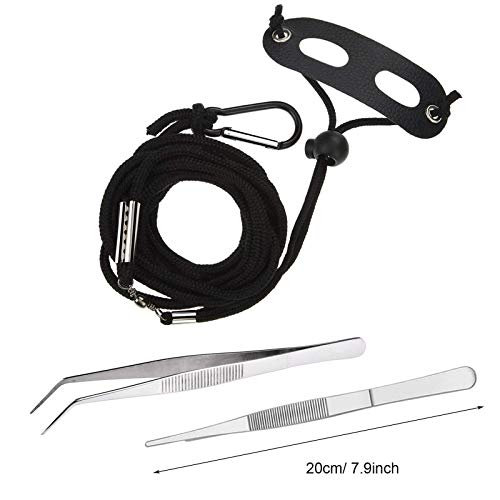 4 PCS Adjustable Bearded Dragon Harness and Leash, 2 Style 3 Size Adjustable Reptile Lizard Leash, 2 PCS Feeding Tweezers for Lizard Reptiles Amphibians Small Pet Animals