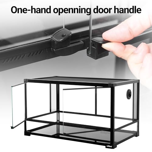 Glass Reptile Terrarium, 32"x16"x16" Bearded Dragon Tank with One-Hand Opening Front Doors, Top and Front Ventilation, Reptile Lounge Habitat for Bearded Dragon Ball Python Snake Gecko - style: 32"x16"x16"(36 Gal)