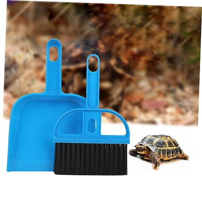 COLLBATH 3pcs Cage Cleaner Broom and Dustpan for Small Animals Portable Pet Cleaning Tool for Guinea Pigs Hamsters Chinchillas and Reptiles Efficient Habitat Maintenance