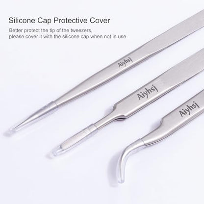 Precision Tweezer, Upgraded Fine Tip curved, High-end Stainless Steel | Tweezers for Craft, Electronics, Soldering, Eyelash Extensions, Laboratory Work, Jewelry-Making - style: Fine Tip Curved (4.72in)
