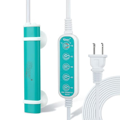 hygger Mini Submersible Aquarium Heater, Turtle and Betta Fish Tank Heater with Five-Key External Controller 78℉、82℉、86℉、90℉、94℉ for Freshwater Small Tank - size: 75W for 0.4~15.9Gal