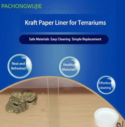 Reptile Terrarium Liner Paper and Disposable Cage Liners - Absorbent for Bird & Parakeets Accessories, Bearded Dragon Tank Accessories, Substrate, Leopard Gecko Tank Paper Mat, Reptile Mat