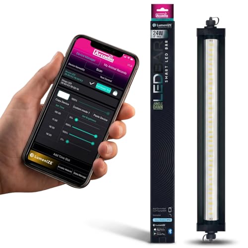 Arcadia LumenIZE Jungle Dawn LED Bar 19" Long 24 Watts High Lumen Output – Smart LED Light Bars for Indoor Reptiles Terrariums, Plants and Bioactive Setups, Long Lasting Easy to Use Natural Lighting