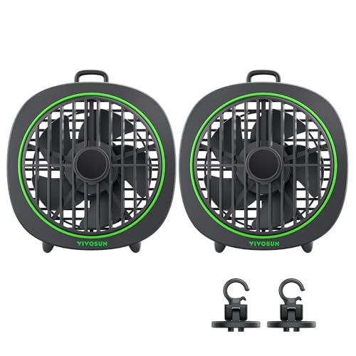 VIVOSUN AeroWave D4 Grow Tent Clip Fan with Detachable Hook, 4" Fan, 2-Pack | 3-Speed Strong & Quiet Airflow, Tent Fan with Adjustable Airflow Angle for Hydroponics, Circulation & Cooling - size: 4"-2 Pack