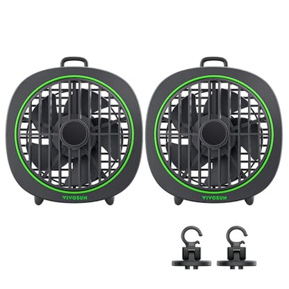 VIVOSUN AeroWave D4 Grow Tent Clip Fan with Detachable Hook, 4" Fan, 2-Pack | 3-Speed Strong & Quiet Airflow, Tent Fan with Adjustable Airflow Angle for Hydroponics, Circulation & Cooling - size: 4"-2 Pack