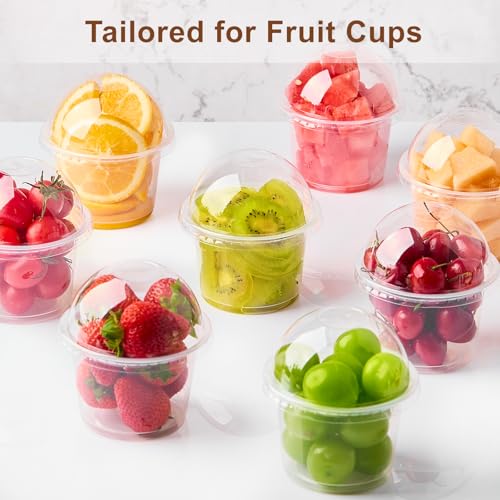 Kucoele 9 OZ Clear Plastic Cups with Dome Lids, 50 Pack | Dessert Cups, Parfait Cups, Party Serving Cups, For Yogurt, Fruit, Pudding and Ice Cream - size: 50 Pack