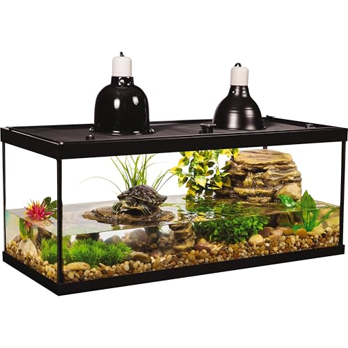 Tetra Aquatic Turtle Deluxe Kit 20 Gallons, aquarium With Filter And Heating Lamps, 30 IN (NV33230) - size: 20 gallon